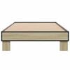 vidaXL Bedframe bewerkt hout en metaal sonoma eikenkleurig 100x200 cm
