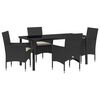 vidaXL Tuin eettafelset 5 st Zwart poly rattan