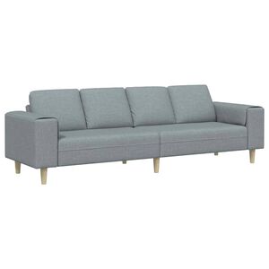 vidaXL Woonkamer Bank Lichtgrijs 250 x 77 x 76 cm Polyester