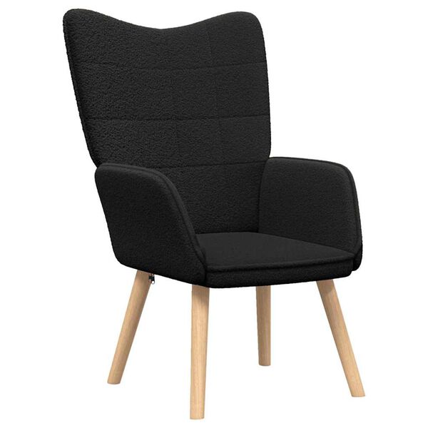 vidaXL Fauteuil Zwart 62 x 67 x 95,5 cm Sherpa Stof