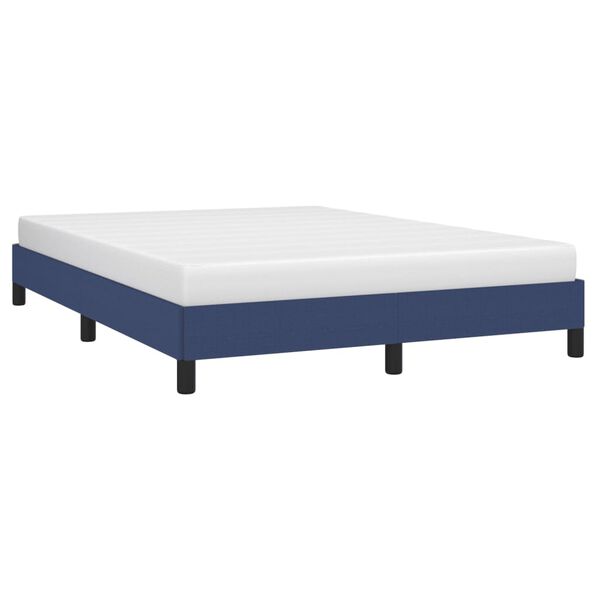 vidaXL Bedframe zonder matras stof blauw 140x200 cm