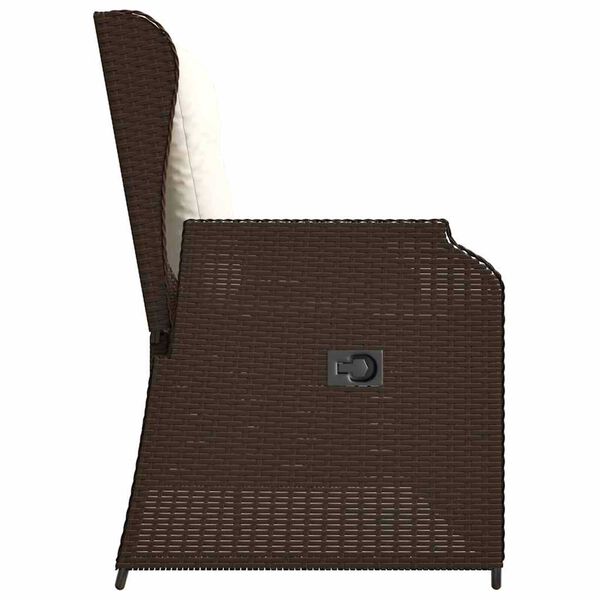 vidaXL Tuinbank met kussen Bruin Poly riet