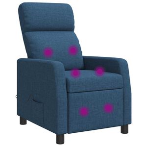 vidaXL Massage Recliner Blauw Stof