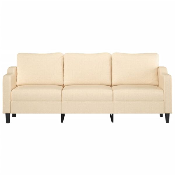 vidaXL Driezitsbank 210 cm stof cr&egrave;me