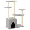 vidaXL Kattenmeubel met sisal krabpalen 107,5 cm lichtgrijs