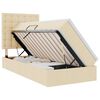 vidaXL Opslag bed met matras met hoofdeinde Cr&egrave;me 90 x 200 cm Stof