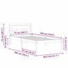 vidaXL Bedframe met hoofdeinde Bruin 75 x 190 cm Massief grenenhout
