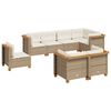vidaXL 8-delige Loungeset met kussens poly rattan beige
