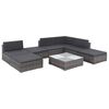 vidaXL 8-delige Loungeset met kussens poly rattan grijs