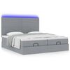 vidaXL Ottoman bed met matrassen en LED's 160x200cm stof lichtgrijs