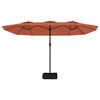 vidaXL Parasol dubbel dak met LED 449x265 cm terracottakleurig