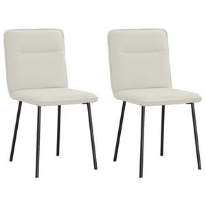 vidaXL Eetkamerstoelen 2 st fluweel cr&egrave;mekleurig