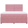 vidaXL Boxspring met matras fluweel roze 180x200 cm