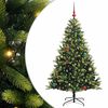 vidaXL Kunstkerstboom met scharnier 150 LEDs Groen 150 cm PVC en PE