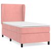 vidaXL Boxspring met matras fluweel roze 100x200 cm