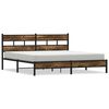 vidaXL Bedframe zonder matras metaal gerookt eikenkleurig 200x200 cm