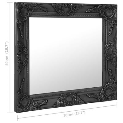 vidaXL Wandspiegel barok stijl 50x50 cm zwart