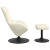 vidaXL Egg Chair met Voetsteun Cr&egrave;me Fluweel