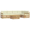 vidaXL Buiten bankenset 6 st Wit en cr&egrave;mekleurig Polyester