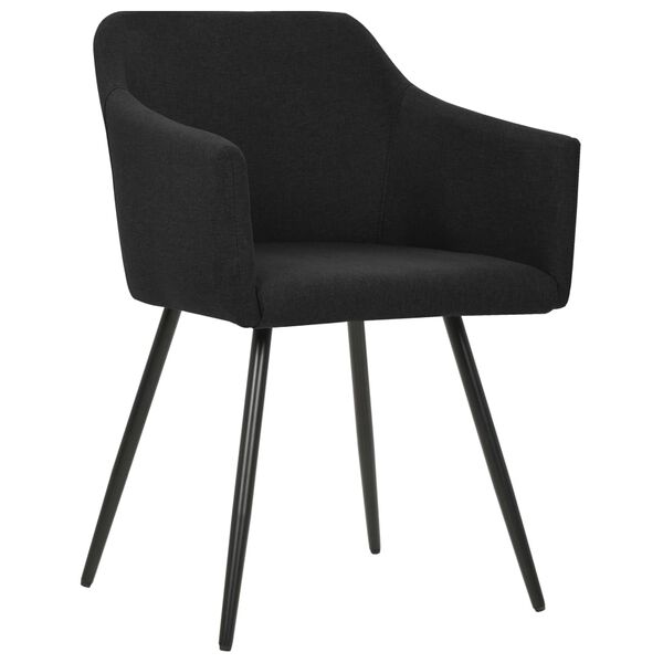 vidaXL Eetkamerstoelen 4 st stof zwart