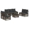 vidaXL Tuinbankenset 8 pcs Grijs poly rattan