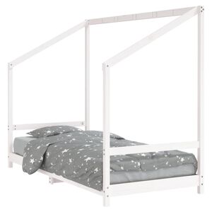 vidaXL Kinderbedframe 90x190 cm massief grenenhout wit