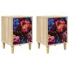 vidaXL Nachtkastje KIEL 2 st Sonoma Eiken 36 x 33 x 50 cm Bewerkt hout