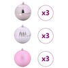 vidaXL Kerstbal Set 9 pcs Roze Kunststof