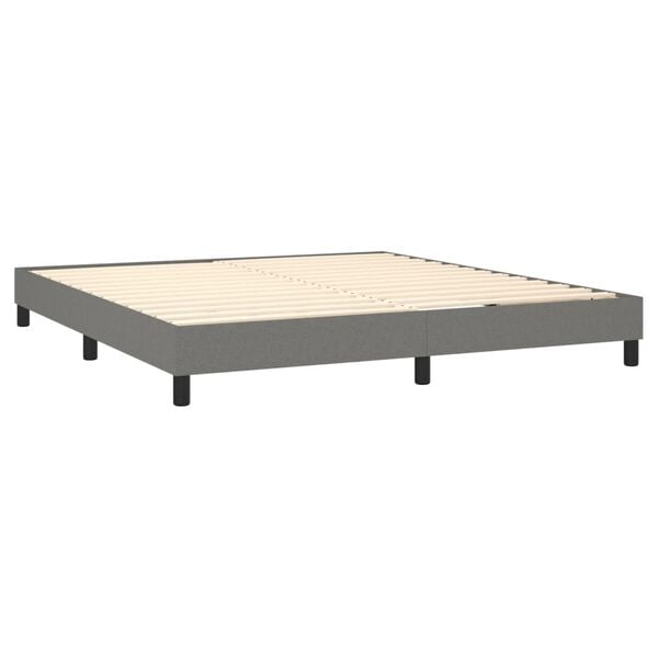 vidaXL Boxspring met matras stof donkergrijs 180x200 cm
