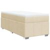 vidaXL Boxspring met matras stof cr&egrave;mekleurig 90x200 cm