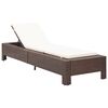 vidaXL Ligbed met kussen poly rattan bruin
