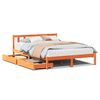 vidaXL Bed met matras massief grenenhout wasbruin 140x190 cm