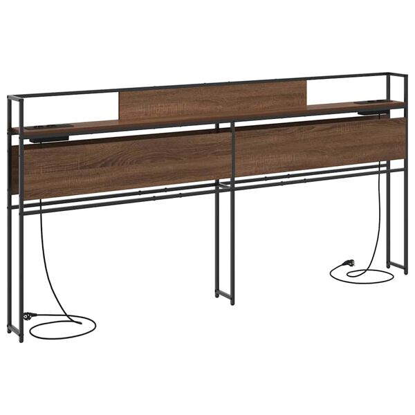 vidaXL Opberghoofdbord met plank bruin eikenkleur 200 cm Bewerkt hout