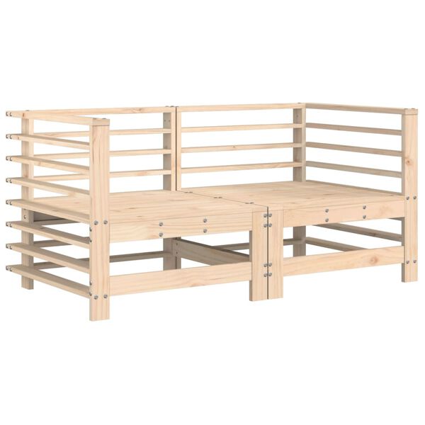 vidaXL Hoekbanken 2 st met kussens massief grenenhout