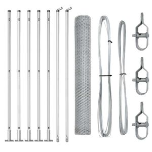 vidaXL Gelast Draadhek met Betonnen Basis 10 x 0,8 m (B x H)
