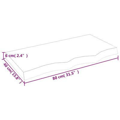 vidaXL Wandschap 80x40x(2-6)cm behandeld massief eikenhout donkerbruin