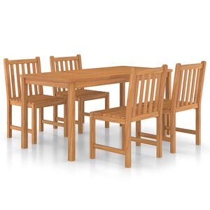 vidaXL 5-delige tuinset 160x80 cm massief teakhout