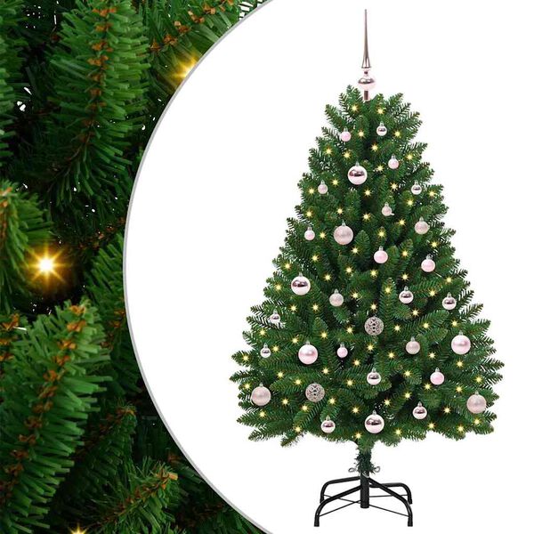 vidaXL Kunstkerstboom met 150 LED Groen 120 cm PVC en Metaal