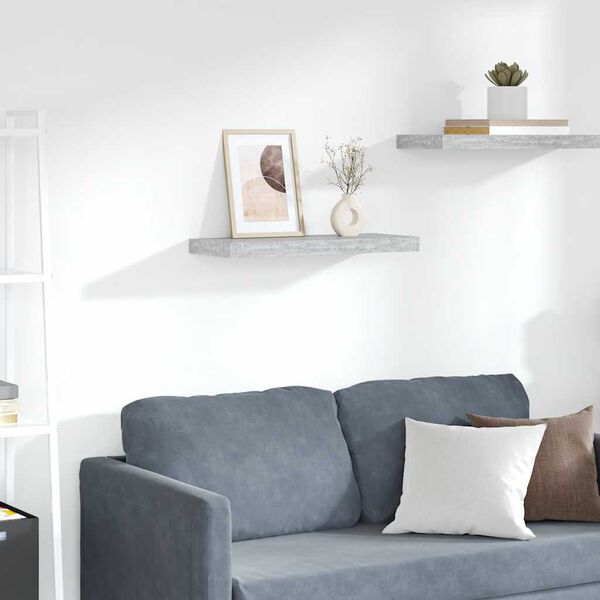 vidaXL Wandschap zwevend 60x23,5x3,8 cm MDF betongrijs