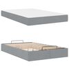 vidaXL Bedframe met matras met matras 2 pcs Lichtgrijs Stof