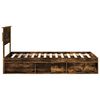vidaXL Bedframe met lade Gerookt eiken 90 x 200 cm Massief grenenhout
