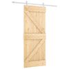 vidaXL Schuifdeur Natuurlijk en Wit 85 x 210 cm Massief Grenenhout