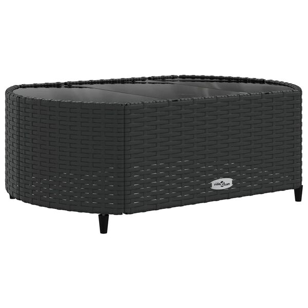 vidaXL 5-delige Loungeset met kussens poly rattan zwart