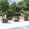 vidaXL 7-delige Loungeset met kussens poly rattan grijs