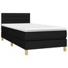 vidaXL Boxspring met matras en LED stof zwart 80x200 cm