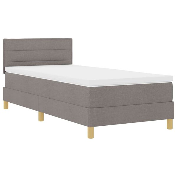 vidaXL Boxspringbed met matras met hoofdeinde Taupe 90 x 200 cm Stof