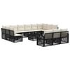 vidaXL Tuinbankenset 14 pcs Zwart poly rattan