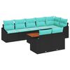 vidaXL Tuinbankenset met kussen 9 pcs Zwart poly rattan