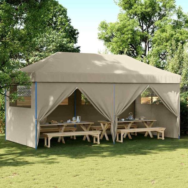 vidaXL Partytent Pop-up Taupe 580 x 292 x 315 cm Oxford Stof