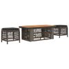 vidaXL Tuin eettafelset 4 st Grijs en Donkergrijs poly rattan